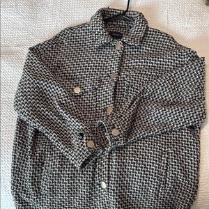 Zara Plaid Oversized Shirt Jacket Size Small